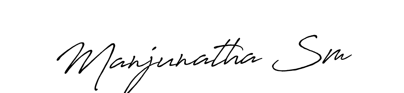 if you are searching for the best signature style for your name Manjunatha Sm. so please give up your signature search. here we have designed multiple signature styles  using Antro_Vectra_Bolder. Manjunatha Sm signature style 7 images and pictures png