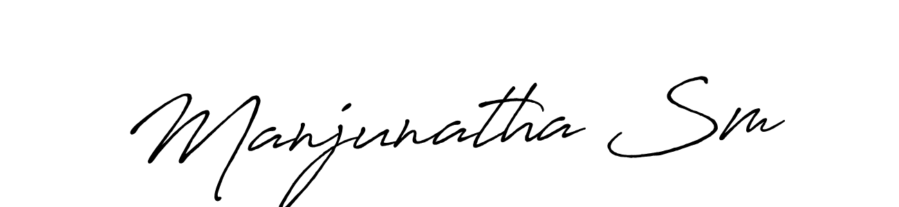 if you are searching for the best signature style for your name Manjunatha Sm. so please give up your signature search. here we have designed multiple signature styles  using Antro_Vectra_Bolder. Manjunatha Sm signature style 7 images and pictures png