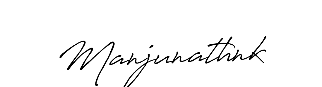 Make a beautiful signature design for name Manjunathnk. With this signature (Antro_Vectra_Bolder) style, you can create a handwritten signature for free. Manjunathnk signature style 7 images and pictures png