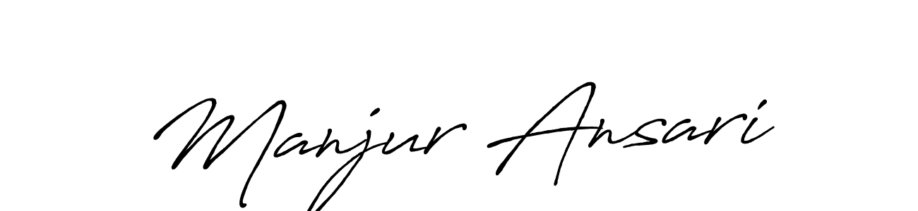 Design your own signature with our free online signature maker. With this signature software, you can create a handwritten (Antro_Vectra_Bolder) signature for name Manjur Ansari. Manjur Ansari signature style 7 images and pictures png