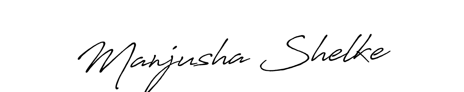 Create a beautiful signature design for name Manjusha Shelke. With this signature (Antro_Vectra_Bolder) fonts, you can make a handwritten signature for free. Manjusha Shelke signature style 7 images and pictures png