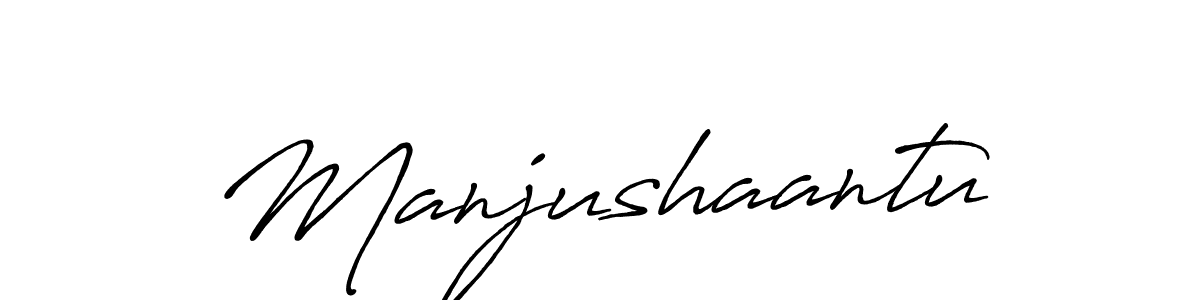 How to make Manjushaantu name signature. Use Antro_Vectra_Bolder style for creating short signs online. This is the latest handwritten sign. Manjushaantu signature style 7 images and pictures png