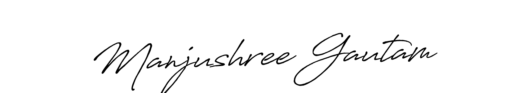 Manjushree Gautam stylish signature style. Best Handwritten Sign (Antro_Vectra_Bolder) for my name. Handwritten Signature Collection Ideas for my name Manjushree Gautam. Manjushree Gautam signature style 7 images and pictures png