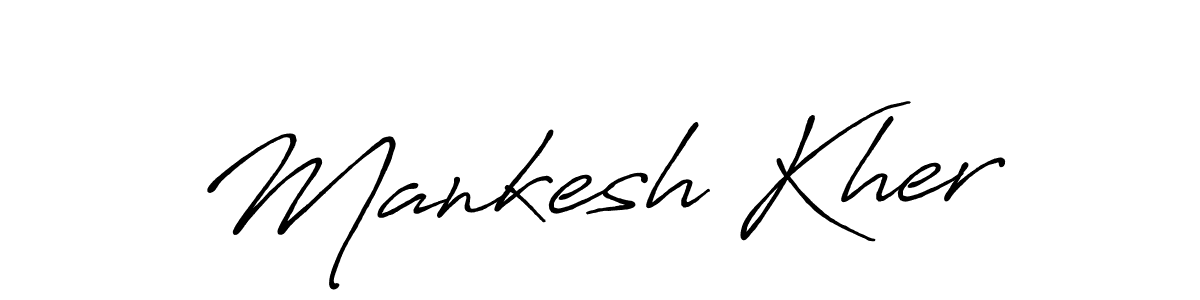 Also You can easily find your signature by using the search form. We will create Mankesh Kher name handwritten signature images for you free of cost using Antro_Vectra_Bolder sign style. Mankesh Kher signature style 7 images and pictures png