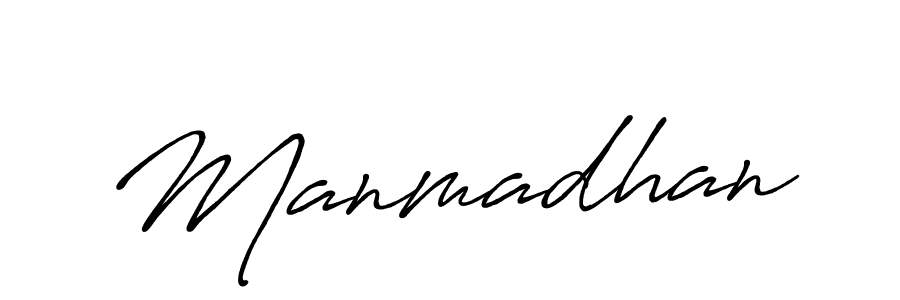 Make a beautiful signature design for name Manmadhan. With this signature (Antro_Vectra_Bolder) style, you can create a handwritten signature for free. Manmadhan signature style 7 images and pictures png