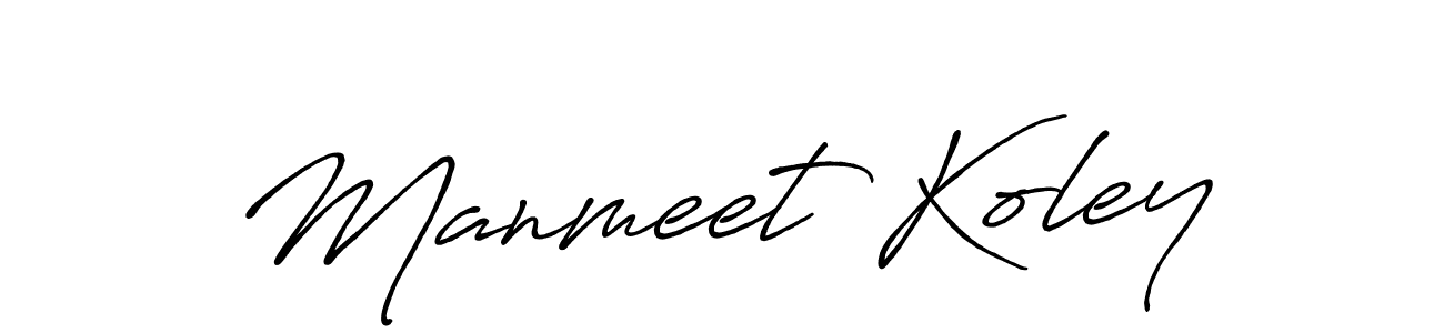How to make Manmeet Koley signature? Antro_Vectra_Bolder is a professional autograph style. Create handwritten signature for Manmeet Koley name. Manmeet Koley signature style 7 images and pictures png