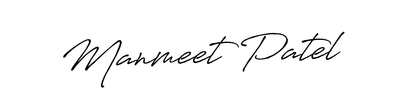 How to make Manmeet Patel name signature. Use Antro_Vectra_Bolder style for creating short signs online. This is the latest handwritten sign. Manmeet Patel signature style 7 images and pictures png