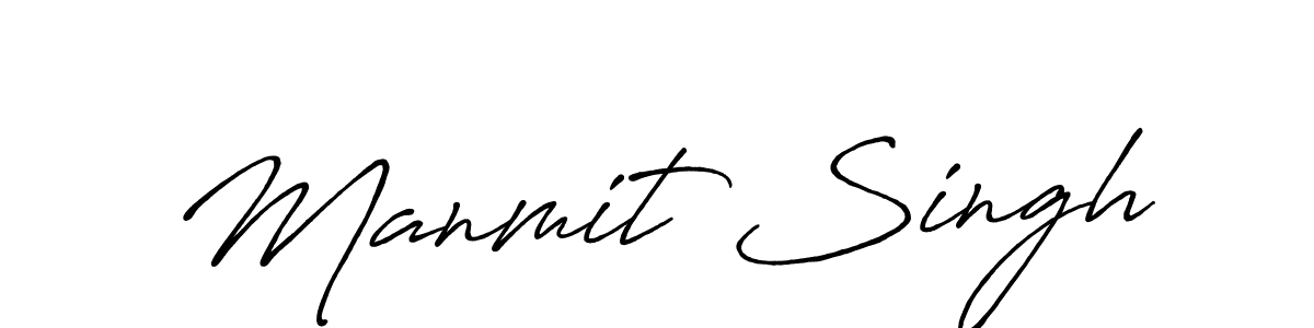How to make Manmit Singh name signature. Use Antro_Vectra_Bolder style for creating short signs online. This is the latest handwritten sign. Manmit Singh signature style 7 images and pictures png
