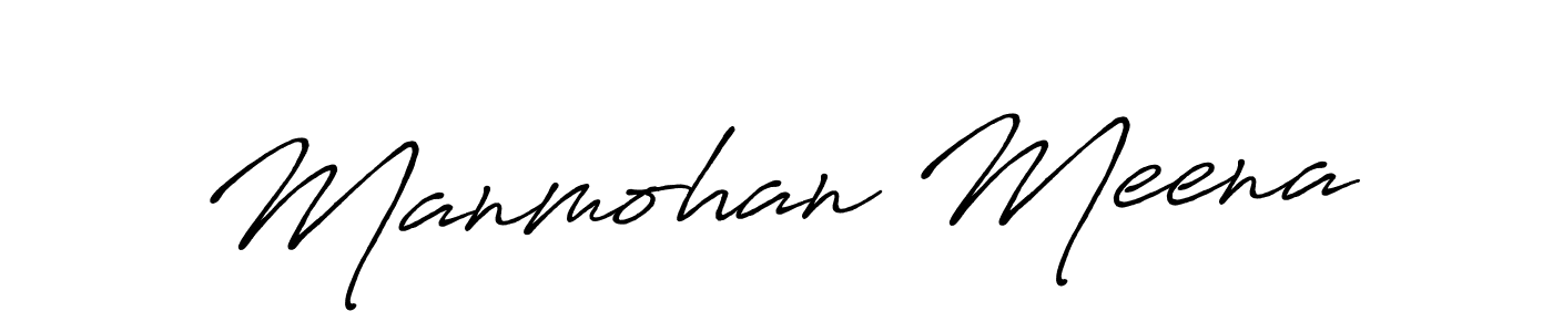 Create a beautiful signature design for name Manmohan Meena. With this signature (Antro_Vectra_Bolder) fonts, you can make a handwritten signature for free. Manmohan Meena signature style 7 images and pictures png