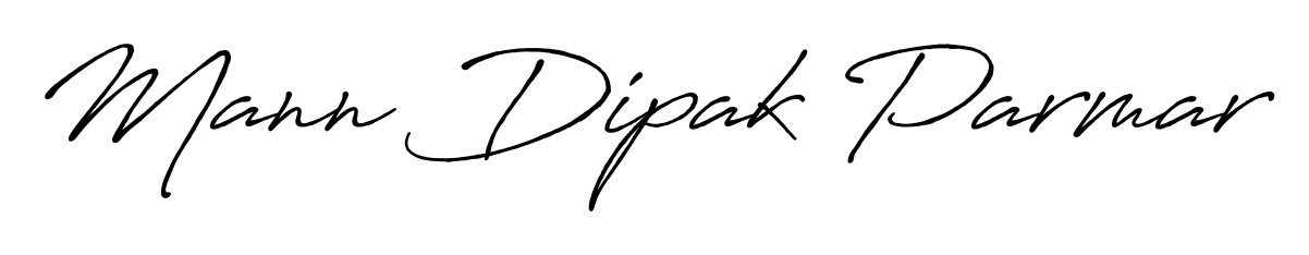 A modern signature idea for name Mann Dipak Parmar using Antro_Vectra_Bolder font. Clean strokes and elegant curves make it stand out instantly. Mann Dipak Parmar signature style 7 images and pictures png