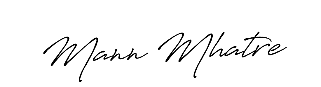 Use a signature maker to create a handwritten signature online. With this signature software, you can design (Antro_Vectra_Bolder) your own signature for name Mann Mhatre. Mann Mhatre signature style 7 images and pictures png