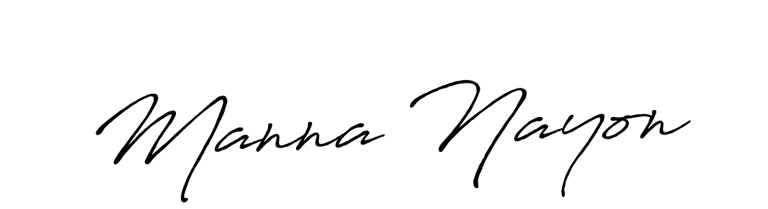 Make a beautiful signature design for name Manna Nayon. With this signature (Antro_Vectra_Bolder) style, you can create a handwritten signature for free. Manna Nayon signature style 7 images and pictures png