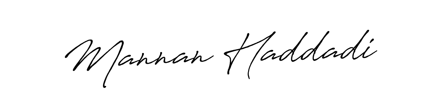 Create a beautiful signature design for name Mannan Haddadi. With this signature (Antro_Vectra_Bolder) fonts, you can make a handwritten signature for free. Mannan Haddadi signature style 7 images and pictures png