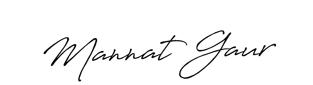 How to make Mannat Gaur name signature. Use Antro_Vectra_Bolder style for creating short signs online. This is the latest handwritten sign. Mannat Gaur signature style 7 images and pictures png