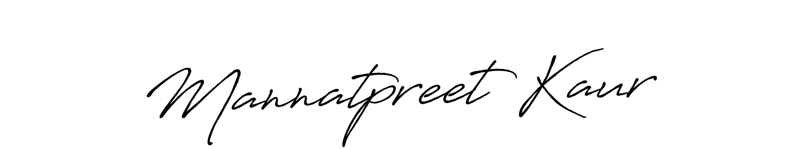 Make a beautiful signature design for name Mannatpreet Kaur. With this signature (Antro_Vectra_Bolder) style, you can create a handwritten signature for free. Mannatpreet Kaur signature style 7 images and pictures png