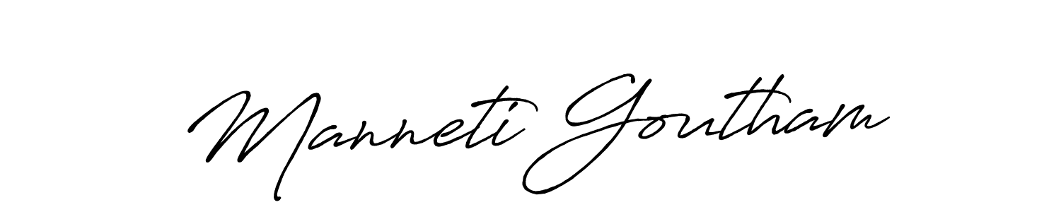 Design your own signature with our free online signature maker. With this signature software, you can create a handwritten (Antro_Vectra_Bolder) signature for name Manneti Goutham. Manneti Goutham signature style 7 images and pictures png