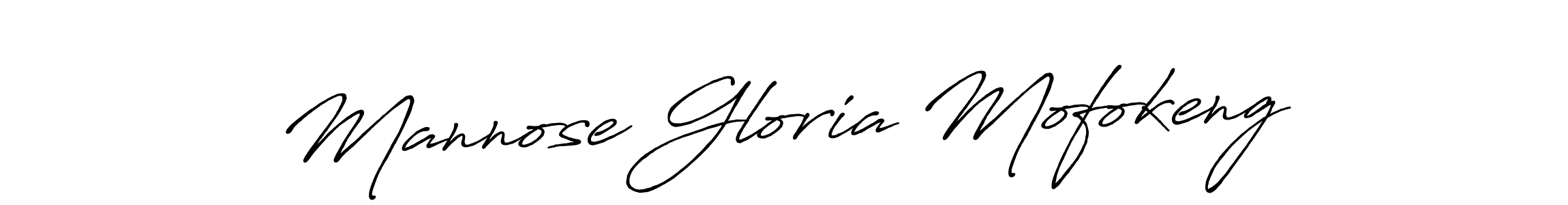 Create a beautiful signature design for name Mannose Gloria Mofokeng. With this signature (Antro_Vectra_Bolder) fonts, you can make a handwritten signature for free. Mannose Gloria Mofokeng signature style 7 images and pictures png