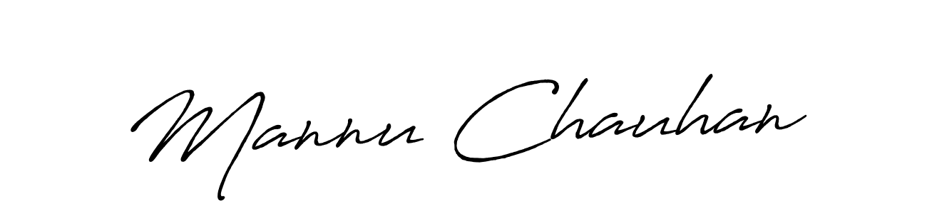 Mannu Chauhan stylish signature style. Best Handwritten Sign (Antro_Vectra_Bolder) for my name. Handwritten Signature Collection Ideas for my name Mannu Chauhan. Mannu Chauhan signature style 7 images and pictures png