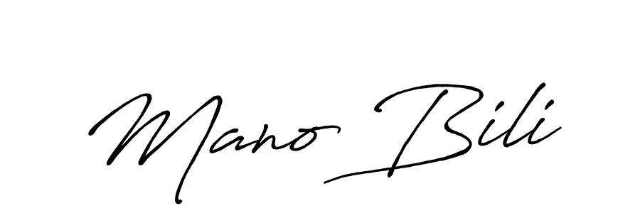 Create a beautiful signature design for name Mano Bili. With this signature (Antro_Vectra_Bolder) fonts, you can make a handwritten signature for free. Mano Bili signature style 7 images and pictures png