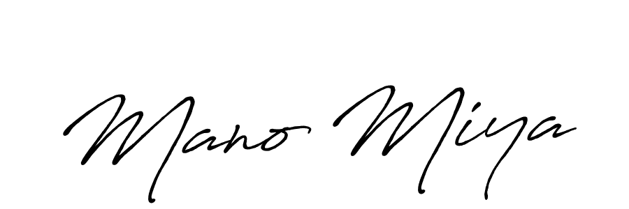 Also we have Mano Miya name is the best signature style. Create professional handwritten signature collection using Antro_Vectra_Bolder autograph style. Mano Miya signature style 7 images and pictures png