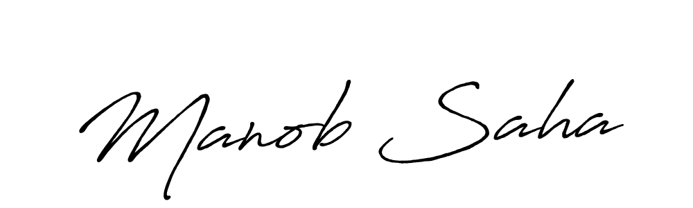 Use a signature maker to create a handwritten signature online. With this signature software, you can design (Antro_Vectra_Bolder) your own signature for name Manob Saha. Manob Saha signature style 7 images and pictures png