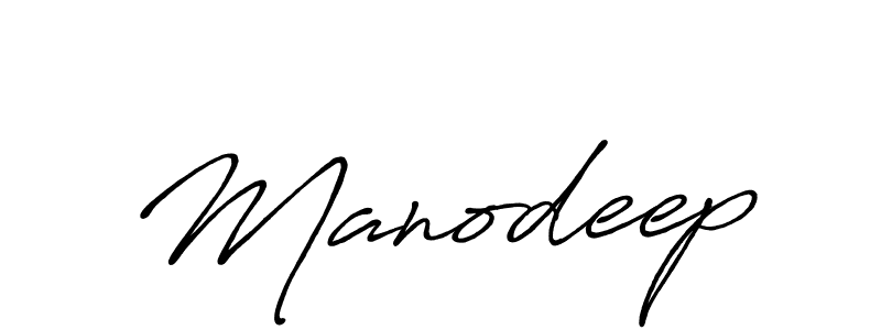 Create a beautiful signature design for name Manodeep. With this signature (Antro_Vectra_Bolder) fonts, you can make a handwritten signature for free. Manodeep signature style 7 images and pictures png