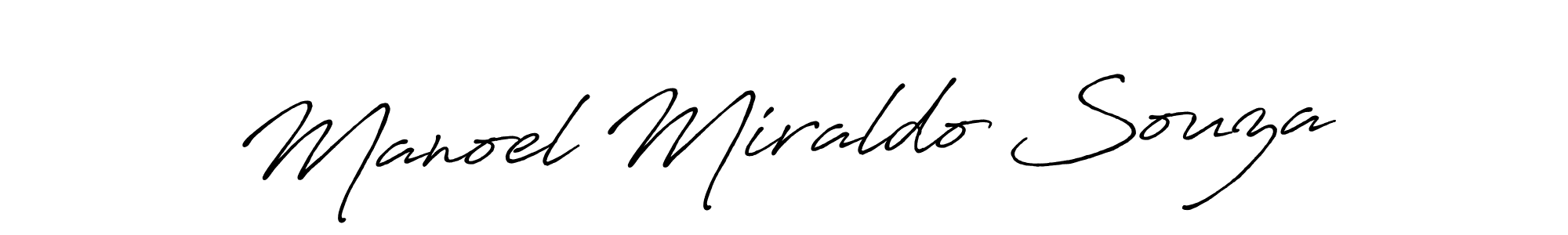 How to make Manoel Miraldo Souza name signature. Use Antro_Vectra_Bolder style for creating short signs online. This is the latest handwritten sign. Manoel Miraldo Souza signature style 7 images and pictures png