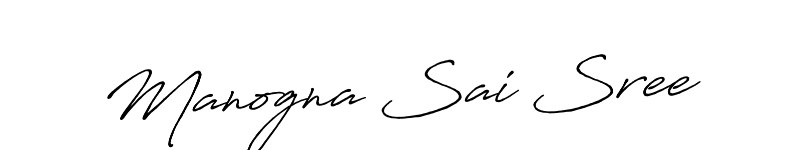 Make a beautiful signature design for name Manogna Sai Sree. With this signature (Antro_Vectra_Bolder) style, you can create a handwritten signature for free. Manogna Sai Sree signature style 7 images and pictures png