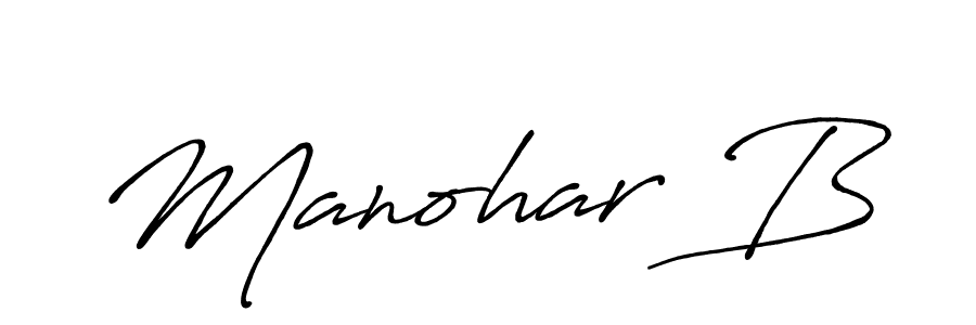 if you are searching for the best signature style for your name Manohar B. so please give up your signature search. here we have designed multiple signature styles  using Antro_Vectra_Bolder. Manohar B signature style 7 images and pictures png