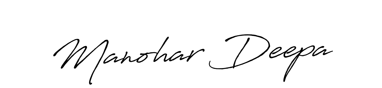 Create a beautiful signature design for name Manohar Deepa. With this signature (Antro_Vectra_Bolder) fonts, you can make a handwritten signature for free. Manohar Deepa signature style 7 images and pictures png