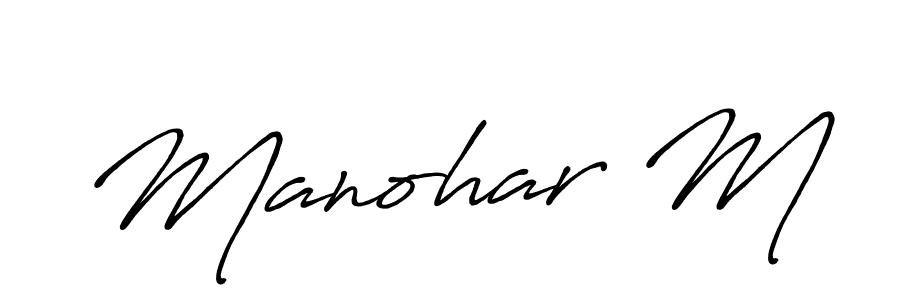 Once you've used our free online signature maker to create your best signature Antro_Vectra_Bolder style, it's time to enjoy all of the benefits that Manohar M name signing documents. Manohar M signature style 7 images and pictures png