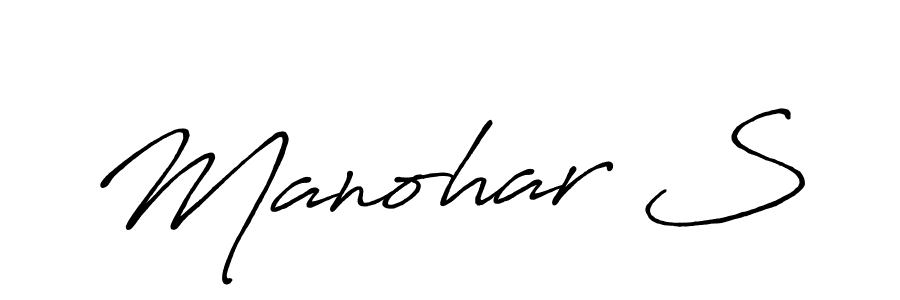 How to make Manohar S name signature. Use Antro_Vectra_Bolder style for creating short signs online. This is the latest handwritten sign. Manohar S signature style 7 images and pictures png
