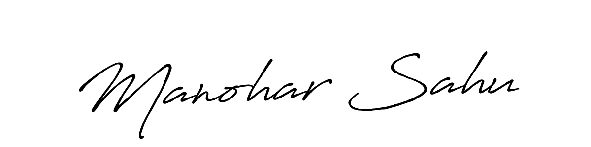 Use a signature maker to create a handwritten signature online. With this signature software, you can design (Antro_Vectra_Bolder) your own signature for name Manohar Sahu. Manohar Sahu signature style 7 images and pictures png