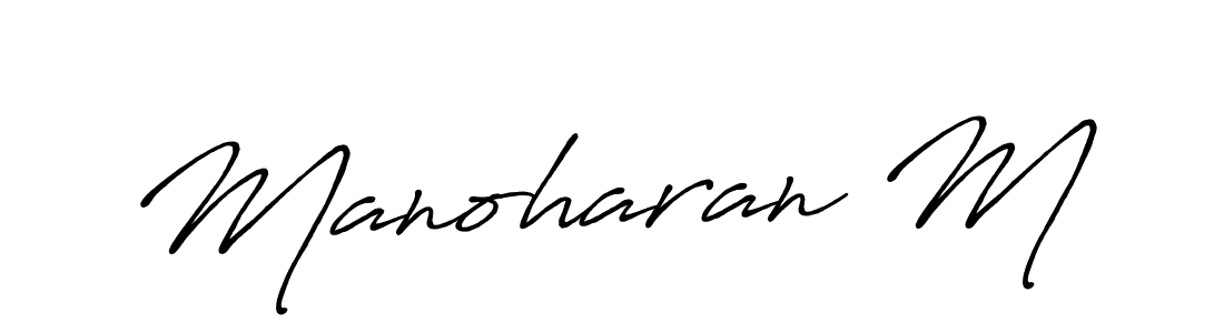 Antro_Vectra_Bolder is a professional signature style that is perfect for those who want to add a touch of class to their signature. It is also a great choice for those who want to make their signature more unique. Get Manoharan M name to fancy signature for free. Manoharan M signature style 7 images and pictures png