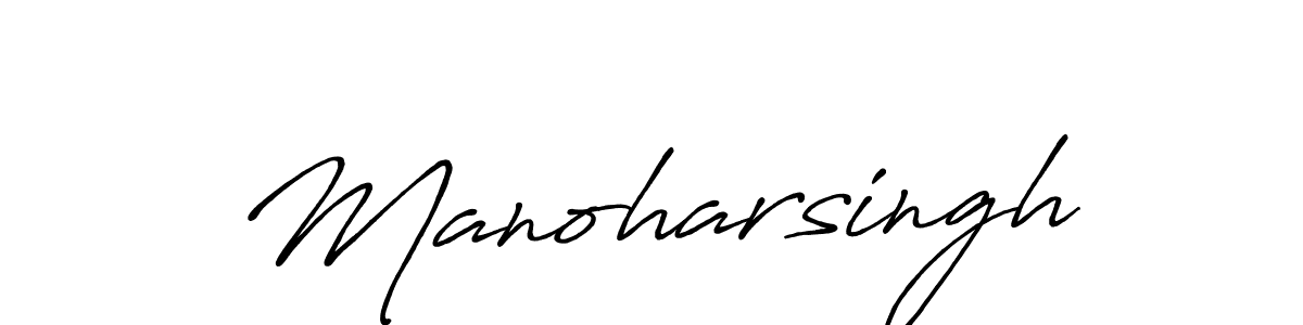 Use a signature maker to create a handwritten signature online. With this signature software, you can design (Antro_Vectra_Bolder) your own signature for name Manoharsingh. Manoharsingh signature style 7 images and pictures png