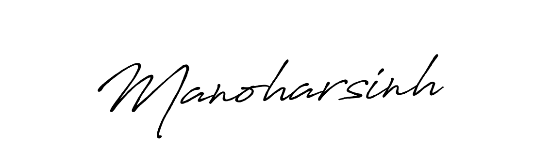 How to make Manoharsinh name signature. Use Antro_Vectra_Bolder style for creating short signs online. This is the latest handwritten sign. Manoharsinh signature style 7 images and pictures png