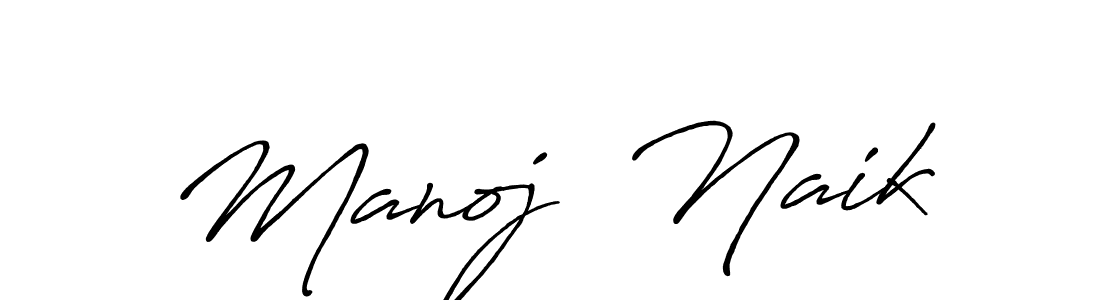 How to make Manoj  Naik name signature. Use Antro_Vectra_Bolder style for creating short signs online. This is the latest handwritten sign. Manoj  Naik signature style 7 images and pictures png