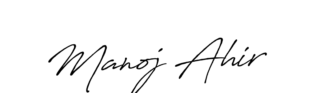 How to make Manoj Ahir signature? Antro_Vectra_Bolder is a professional autograph style. Create handwritten signature for Manoj Ahir name. Manoj Ahir signature style 7 images and pictures png