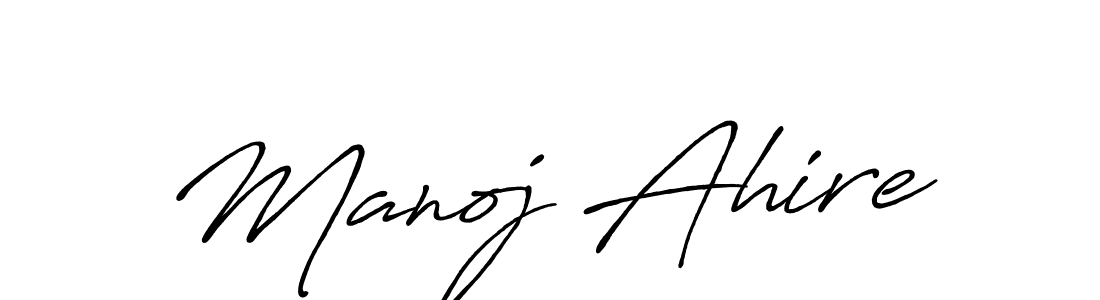 Also we have Manoj Ahire name is the best signature style. Create professional handwritten signature collection using Antro_Vectra_Bolder autograph style. Manoj Ahire signature style 7 images and pictures png