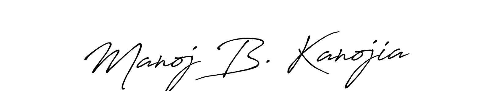 It looks lik you need a new signature style for name Manoj B. Kanojia. Design unique handwritten (Antro_Vectra_Bolder) signature with our free signature maker in just a few clicks. Manoj B. Kanojia signature style 7 images and pictures png