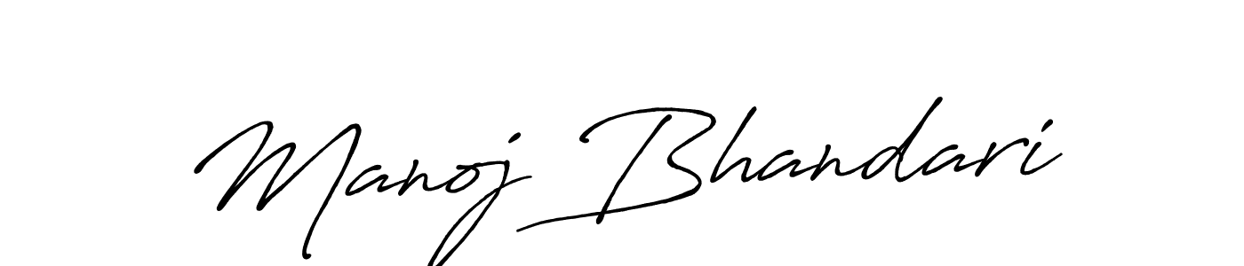 Also we have Manoj Bhandari name is the best signature style. Create professional handwritten signature collection using Antro_Vectra_Bolder autograph style. Manoj Bhandari signature style 7 images and pictures png