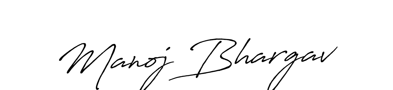 Design your own signature with our free online signature maker. With this signature software, you can create a handwritten (Antro_Vectra_Bolder) signature for name Manoj Bhargav. Manoj Bhargav signature style 7 images and pictures png