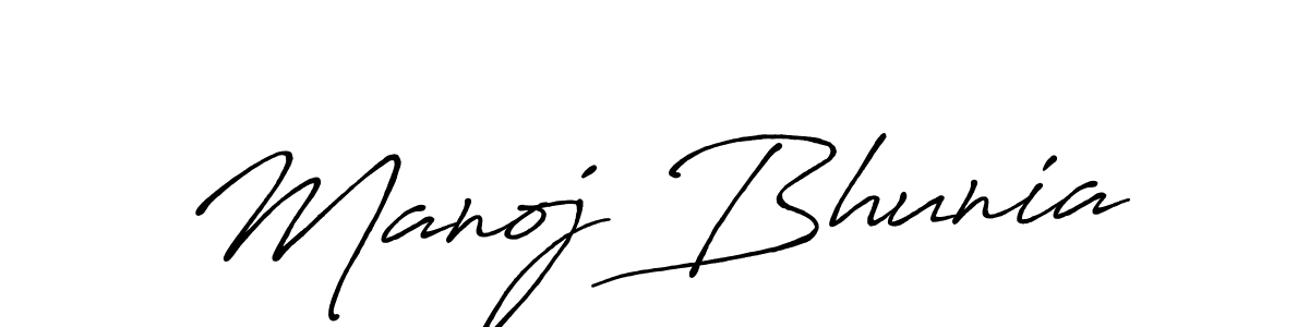 Design your own signature with our free online signature maker. With this signature software, you can create a handwritten (Antro_Vectra_Bolder) signature for name Manoj Bhunia. Manoj Bhunia signature style 7 images and pictures png