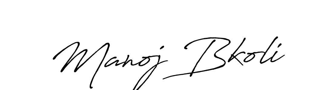 Use a signature maker to create a handwritten signature online. With this signature software, you can design (Antro_Vectra_Bolder) your own signature for name Manoj Bkoli. Manoj Bkoli signature style 7 images and pictures png