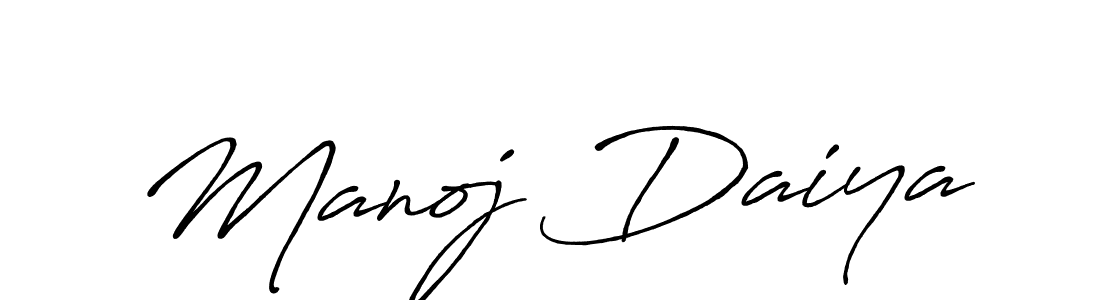 Create a beautiful signature design for name Manoj Daiya. With this signature (Antro_Vectra_Bolder) fonts, you can make a handwritten signature for free. Manoj Daiya signature style 7 images and pictures png