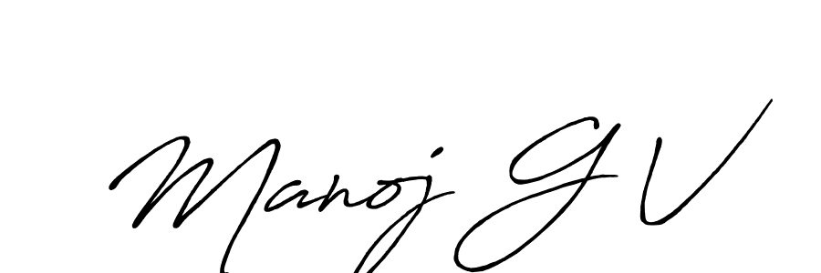 How to make Manoj G V signature? Antro_Vectra_Bolder is a professional autograph style. Create handwritten signature for Manoj G V name. Manoj G V signature style 7 images and pictures png