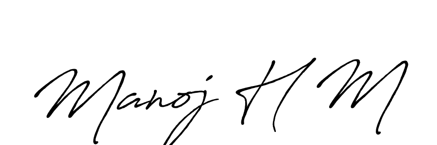 This is the best signature style for the Manoj H M name. Also you like these signature font (Antro_Vectra_Bolder). Mix name signature. Manoj H M signature style 7 images and pictures png