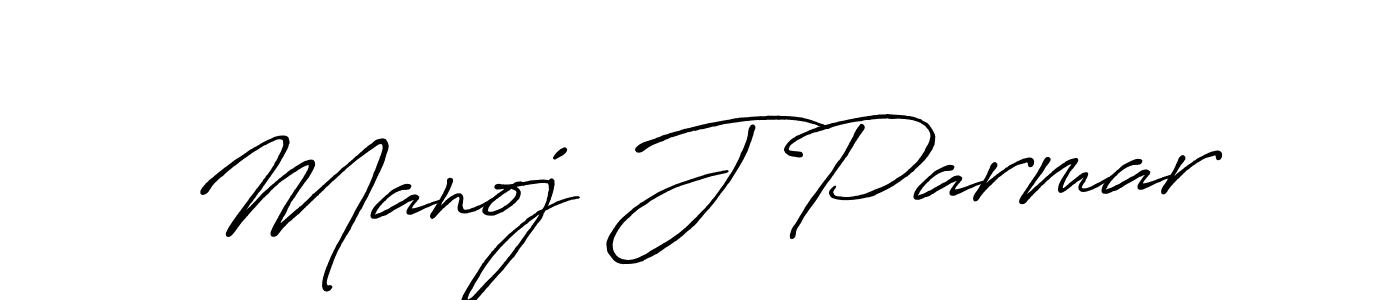 Make a beautiful signature design for name Manoj J Parmar. With this signature (Antro_Vectra_Bolder) style, you can create a handwritten signature for free. Manoj J Parmar signature style 7 images and pictures png