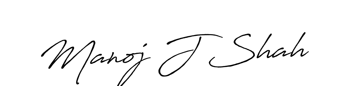 Design your own signature with our free online signature maker. With this signature software, you can create a handwritten (Antro_Vectra_Bolder) signature for name Manoj J Shah. Manoj J Shah signature style 7 images and pictures png