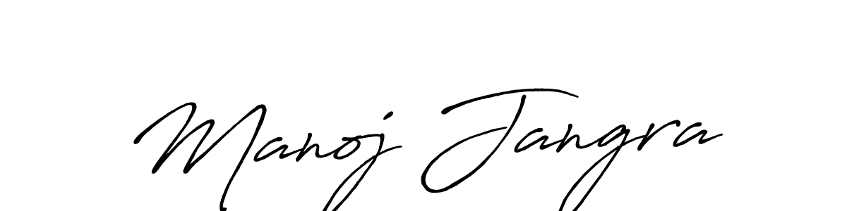 Create a beautiful signature design for name Manoj Jangra. With this signature (Antro_Vectra_Bolder) fonts, you can make a handwritten signature for free. Manoj Jangra signature style 7 images and pictures png